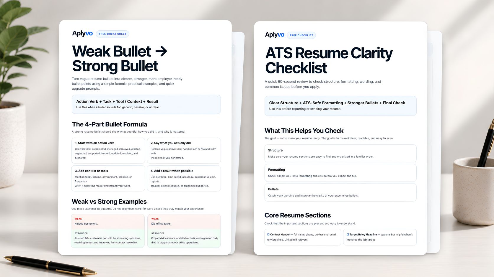 Preview of the free Aplyvo Resume Starter Kit